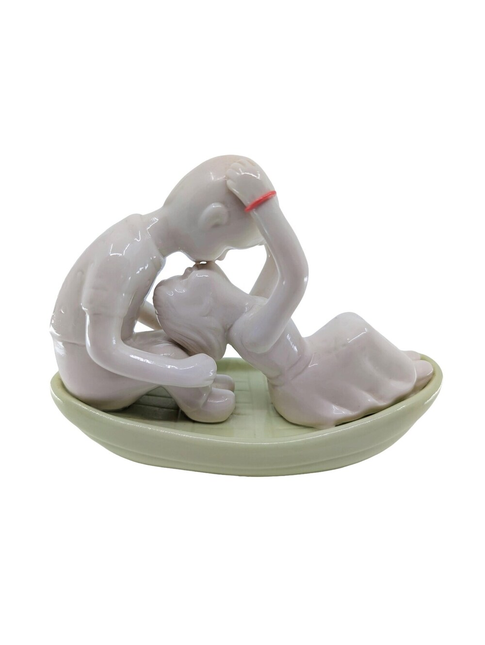 Vintage Ceramic Kissing Couple Boy and Girl Figurine